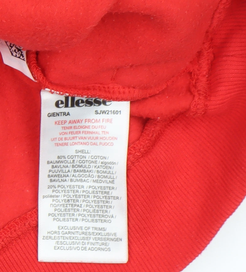 Ellesse Women's Red 1/4 Zip Pullover Sweatshirt UK 14