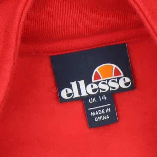 Ellesse Women's Red 1/4 Zip Pullover Sweatshirt UK 14