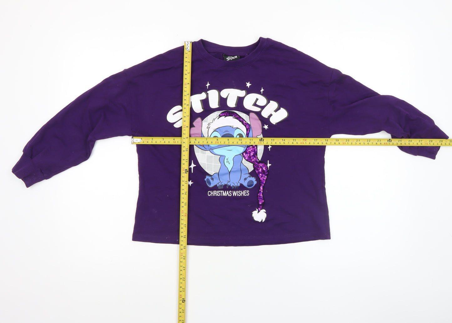 Next Girls Purple Stitch Christmas Wishes Long Sleeve Cotton T-Shirt 8 Years