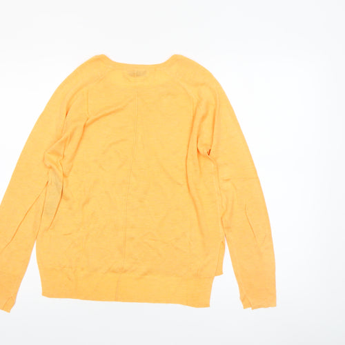Zara Women’s Yellow Knit Pullover Jumper Size 8 Crew Neck