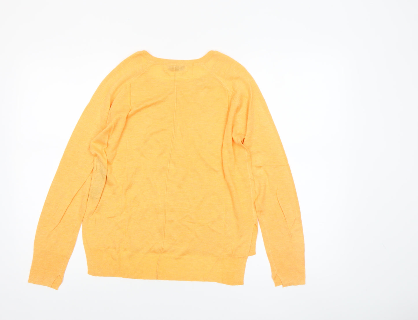 Zara Women’s Yellow Knit Pullover Jumper Size 8 Crew Neck
