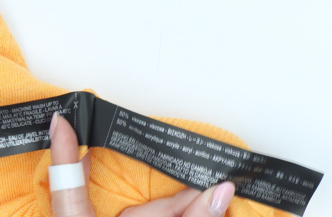 Zara Women’s Yellow Knit Pullover Jumper Size 8 Crew Neck