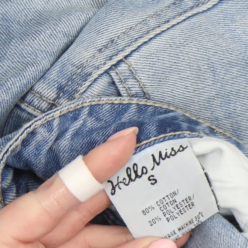 Hello Miss Womens Blue Distressed Denim Mini Skirt Size 12