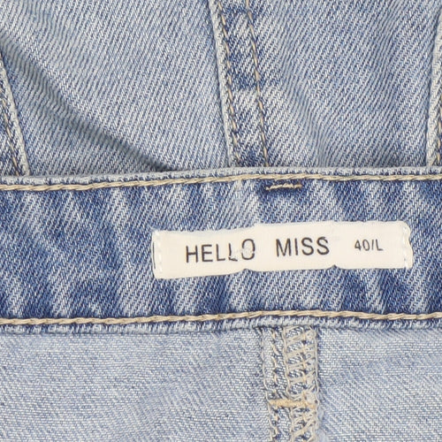 Hello Miss Womens Blue Distressed Denim Mini Skirt Size 12