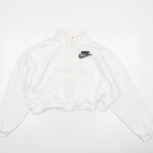 Nike Women’s White XL 1/2 Zip Loose Fit Sweatshirt