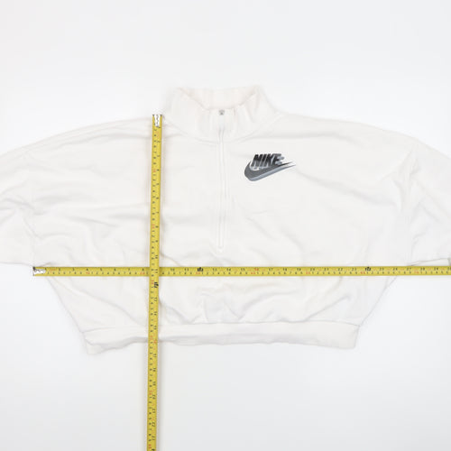 Nike Women’s White XL 1/2 Zip Loose Fit Sweatshirt