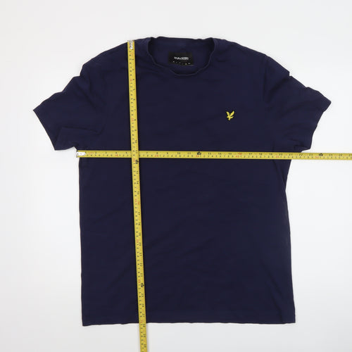 Lyle & Scott Men's Navy Blue Short Sleeve Organic Cotton Crew Neck T-Shirt Size L