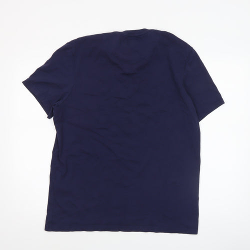 Lyle & Scott Men's Navy Blue Short Sleeve Organic Cotton Crew Neck T-Shirt Size L