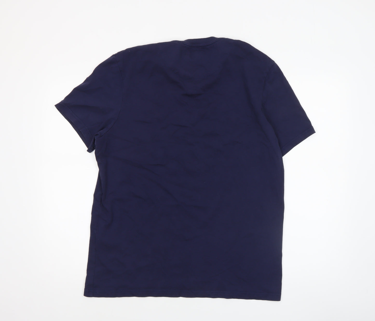 Lyle & Scott Men's Navy Blue Short Sleeve Organic Cotton Crew Neck T-Shirt Size L