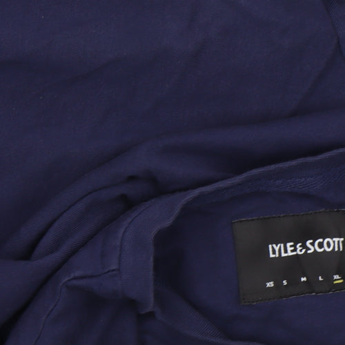 Lyle & Scott Men's Navy Blue Short Sleeve Organic Cotton Crew Neck T-Shirt Size L