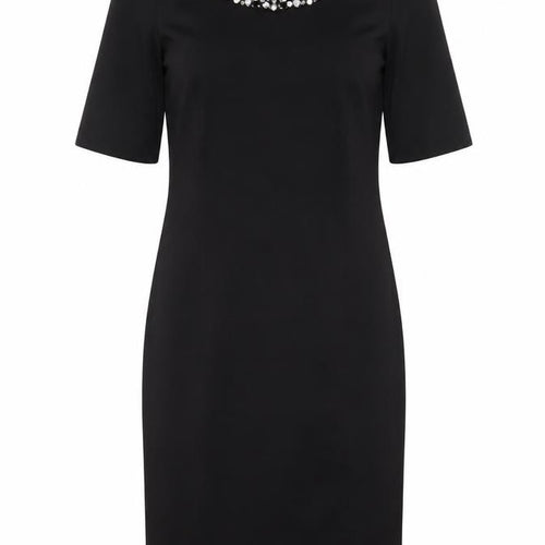 Lila Calypso Women Black UK 8 Embellished Knee Length Sheath Dress