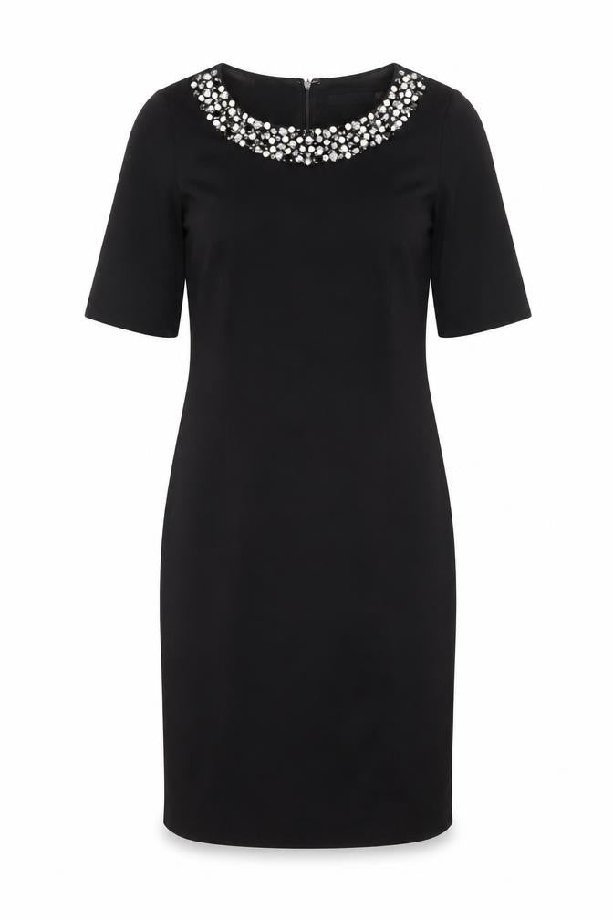 Lila Calypso Women Black UK 8 Embellished Knee Length Sheath Dress