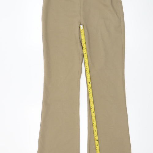 H&M Women’s Beige Flared Stretch Trousers Size 12 Regular