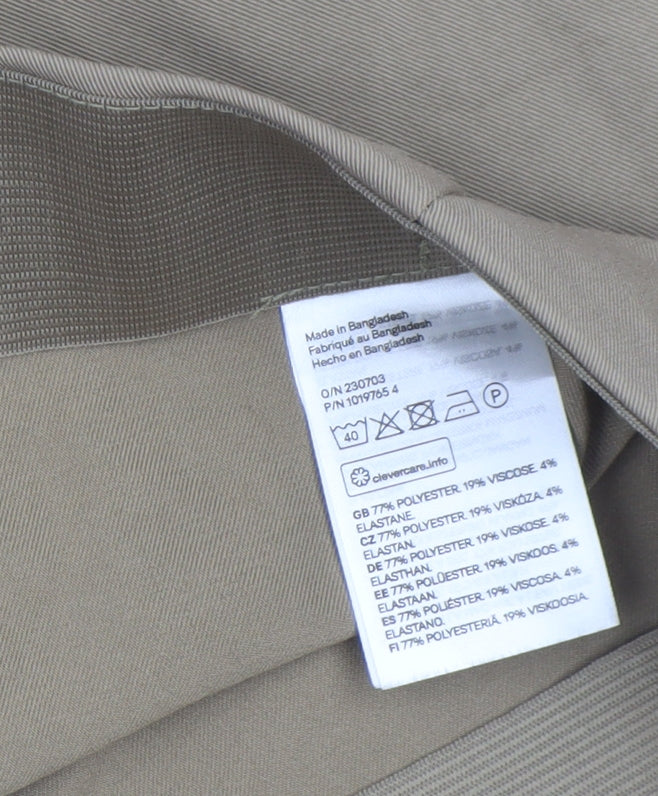 H&M Women’s Beige Flared Stretch Trousers Size 12 Regular