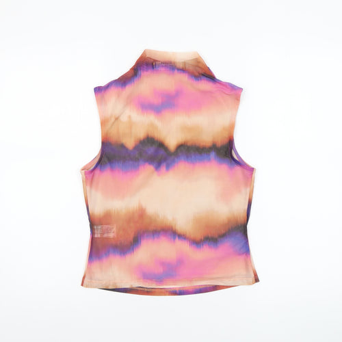 Primark Women's Multicoloured Sleeveless Mesh Cropped Tank Top S