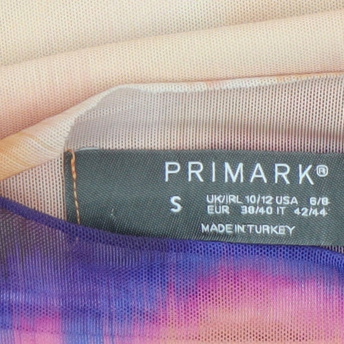Primark Women's Multicoloured Sleeveless Mesh Cropped Tank Top S