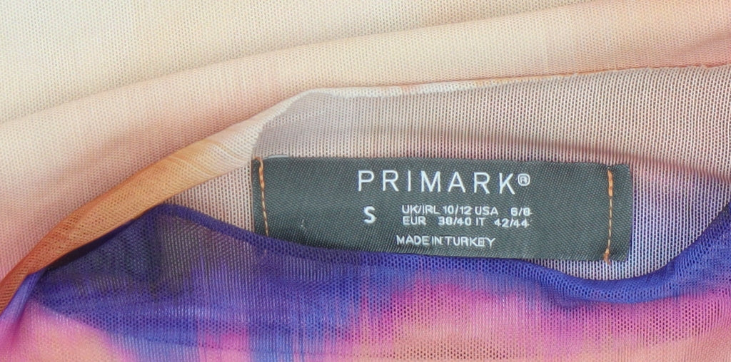 Primark Women's Multicoloured Sleeveless Mesh Cropped Tank Top S