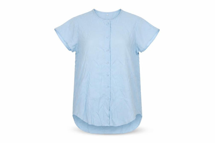 French Connection Women's Blue Button-Up Short Sleeve Blouse XS