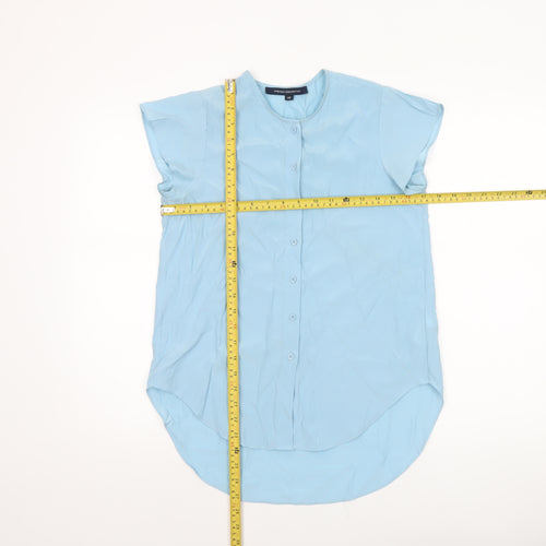 French Connection Women's Blue Button-Up Short Sleeve Blouse XS