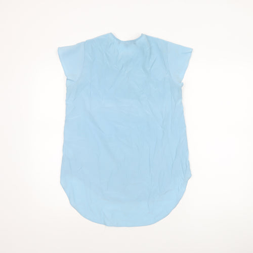French Connection Women's Blue Button-Up Short Sleeve Blouse XS