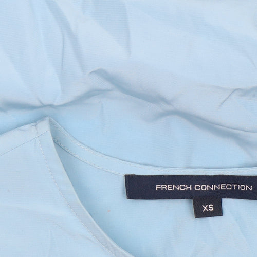 French Connection Women's Blue Button-Up Short Sleeve Blouse XS