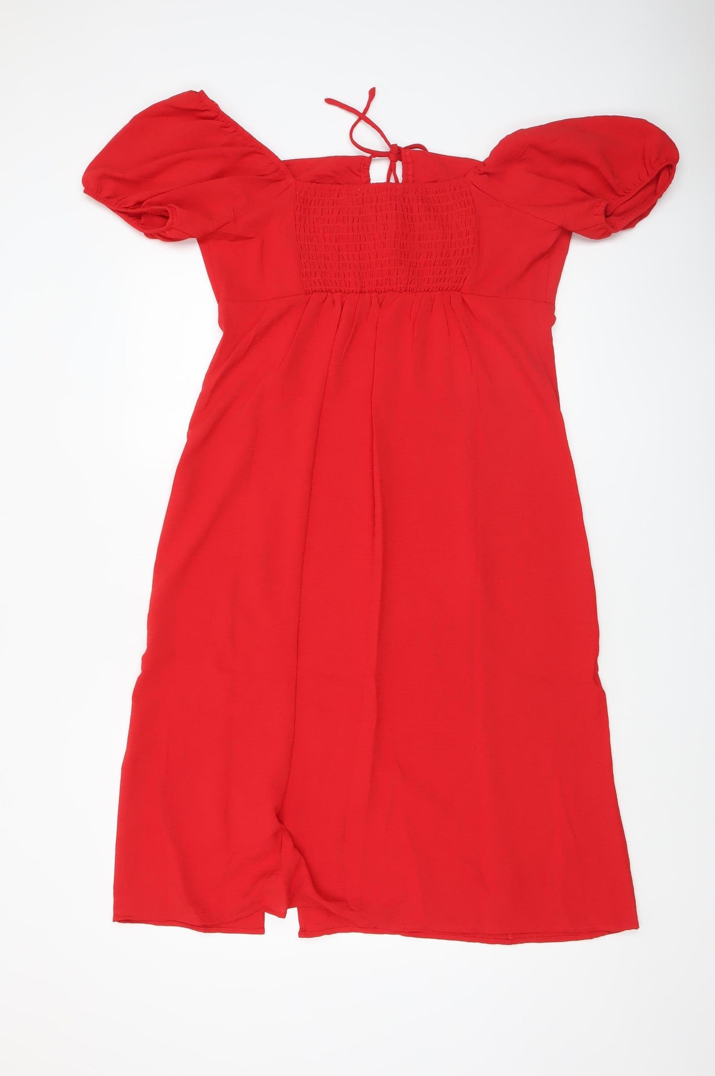 Monteau Los Angeles Women’s Red Fit & Flare Puff Sleeve Dress XL