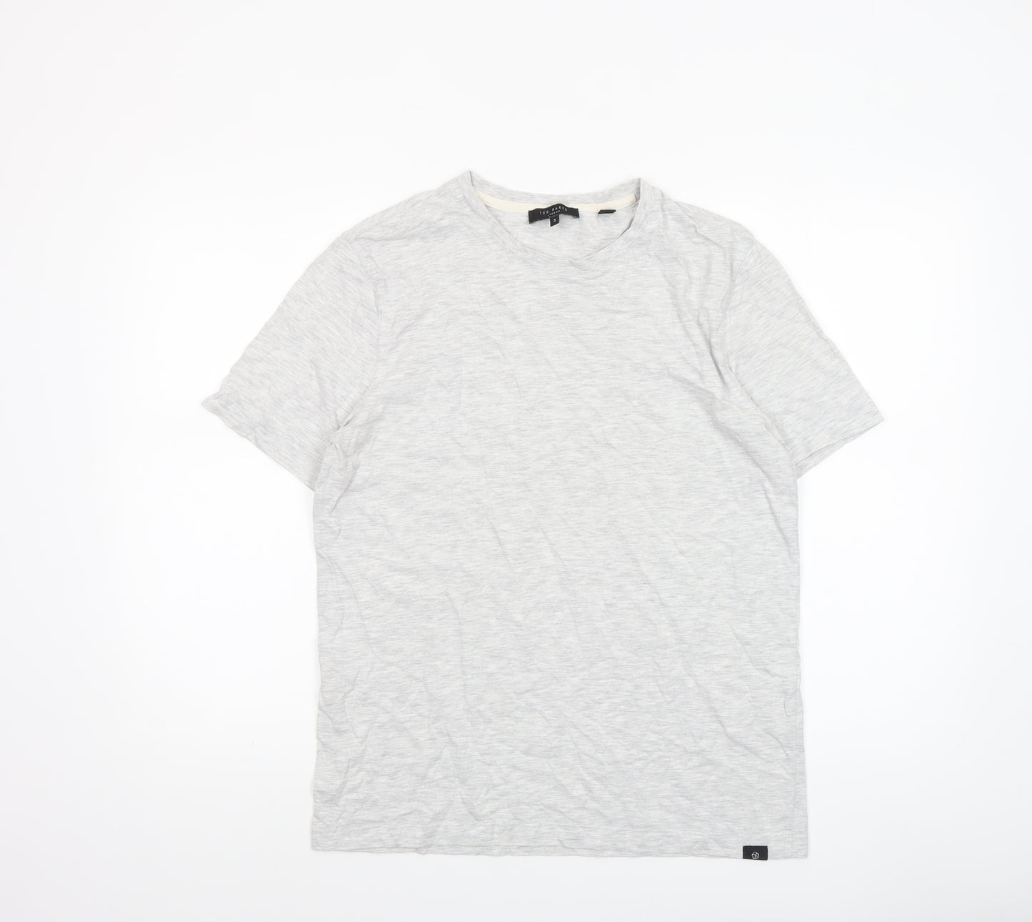 Ted Baker Men's Grey Cotton Blend Crew Neck T-Shirt Size M