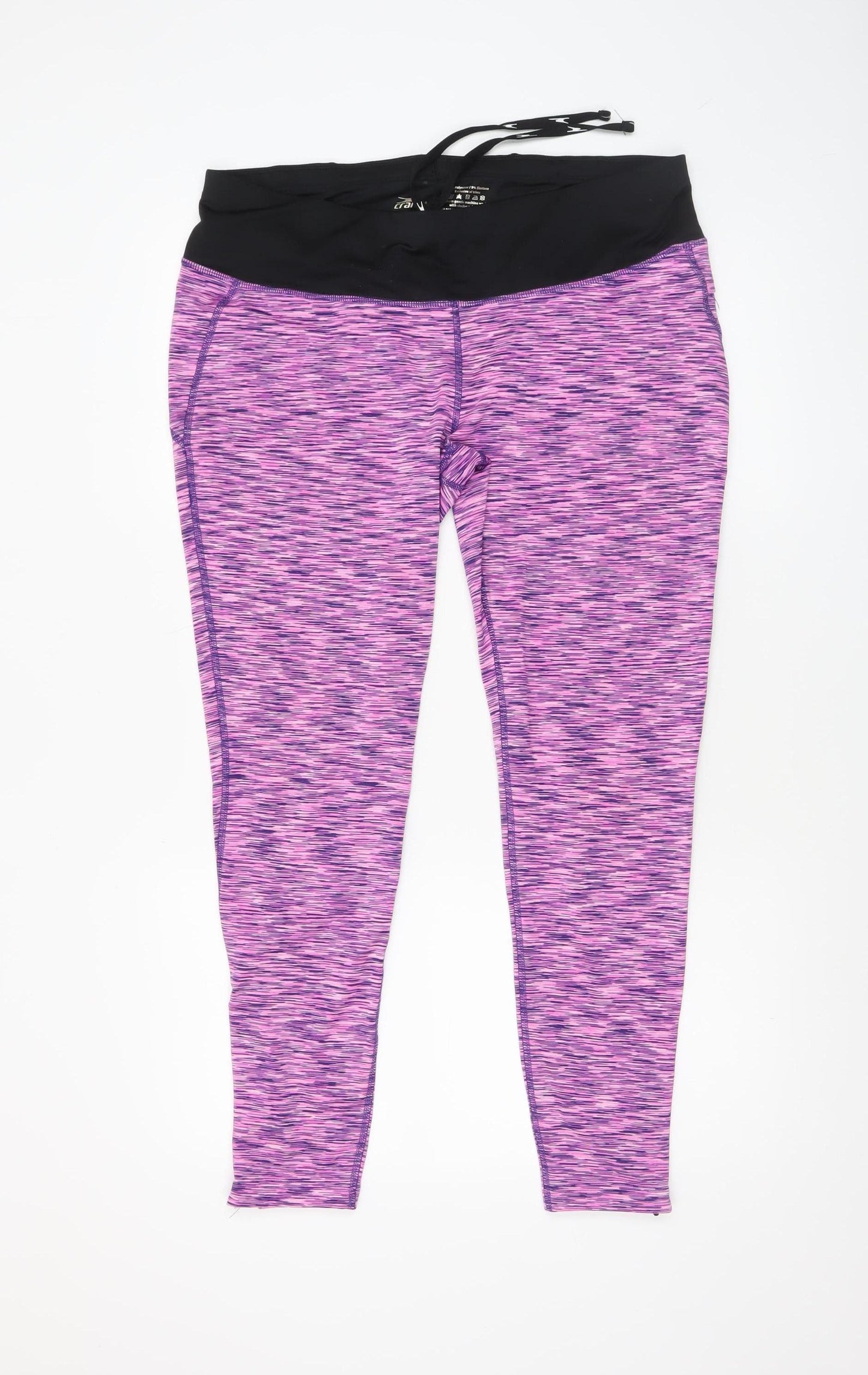 Crane Womens Purple Running Leggings Size 16-18 Elastic Waist Stretch Activewear