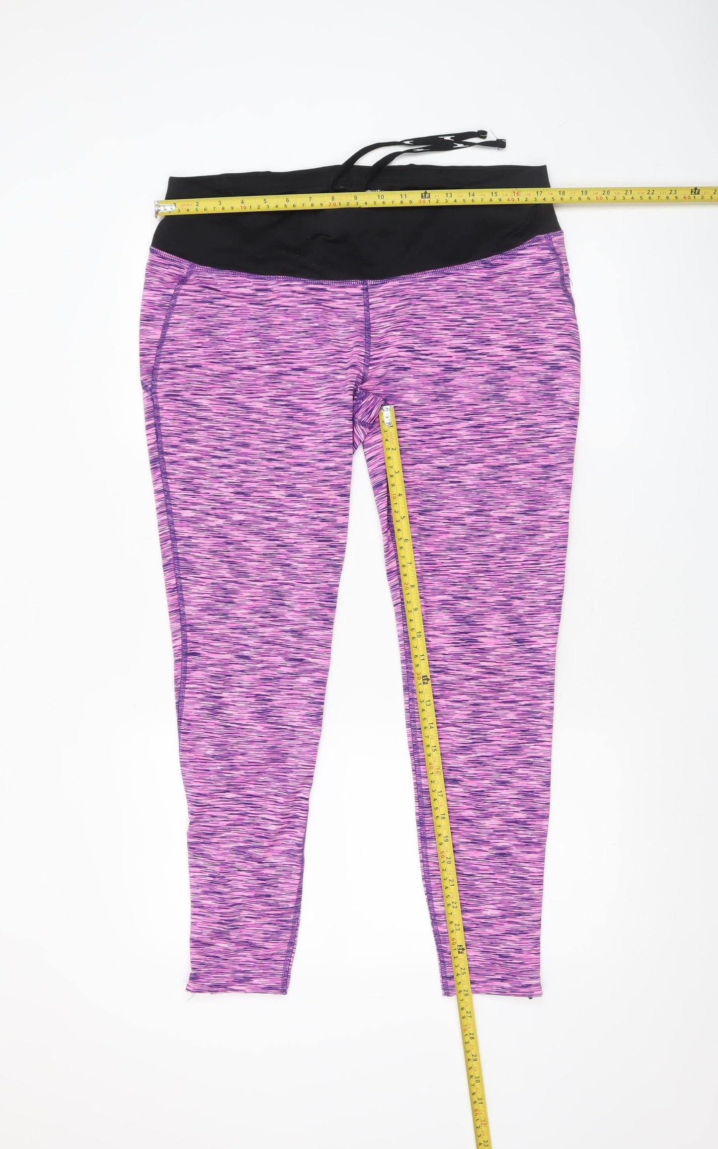 Crane Womens Purple Running Leggings Size 16-18 Elastic Waist Stretch Activewear
