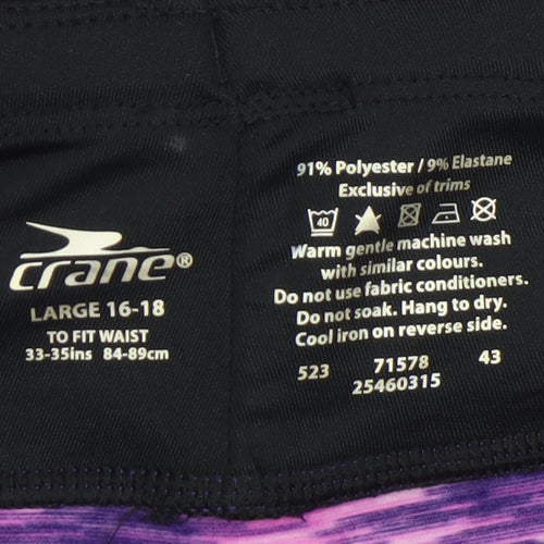 Crane Womens Purple Running Leggings Size 16-18 Elastic Waist Stretch Activewear