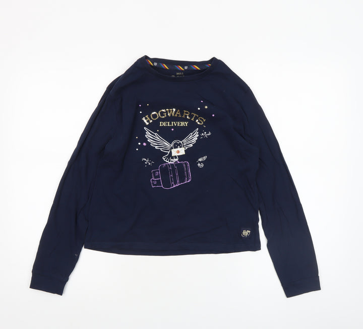 Marks and Spencer Girls Blue Harry Potter Long Sleeve Pullover T-Shirt 12-13 Years