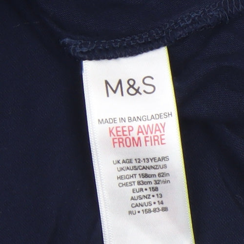 Marks and Spencer Girls Blue Harry Potter Long Sleeve Pullover T-Shirt 12-13 Years
