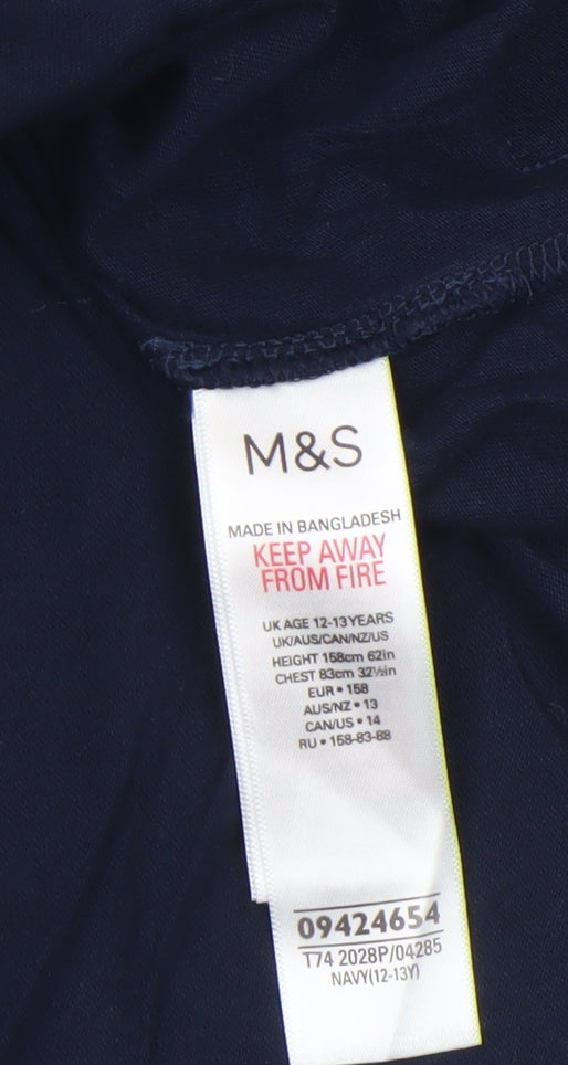 Marks and Spencer Girls Blue Harry Potter Long Sleeve Pullover T-Shirt 12-13 Years