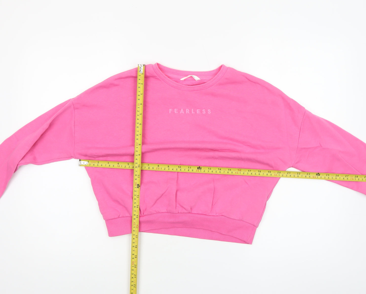 Marks and Spencer Girls Pink Fearless Logo Sweatshirt 12 Years Pullover