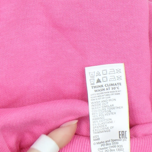 Marks and Spencer Girls Pink Fearless Logo Sweatshirt 12 Years Pullover