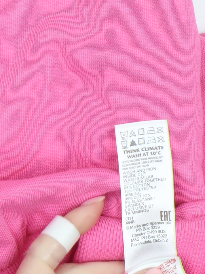 Marks and Spencer Girls Pink Fearless Logo Sweatshirt 12 Years Pullover