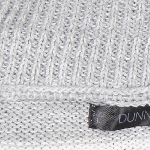 Dunnes Women's Grey Striped Collared 1/4 Zip Knit Jumper Size L