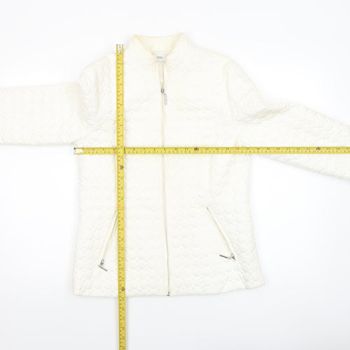 Gallery Women Ivory Quilted Lightweight Jacket UK 10 Zip Pockets
