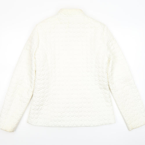 Gallery Women Ivory Quilted Lightweight Jacket UK 10 Zip Pockets