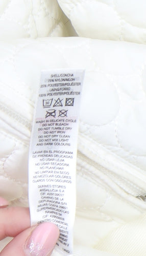 Gallery Women Ivory Quilted Lightweight Jacket UK 10 Zip Pockets