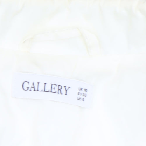 Gallery Women Ivory Quilted Lightweight Jacket UK 10 Zip Pockets