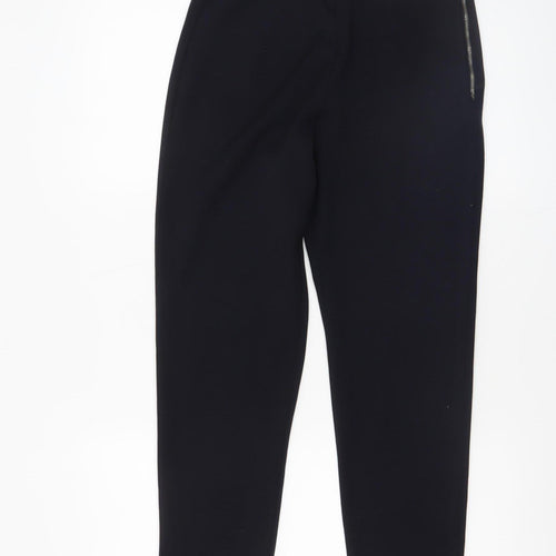 Gallery Women’s Black Ankle Trousers Size 10 Slim Fit Zip Detail