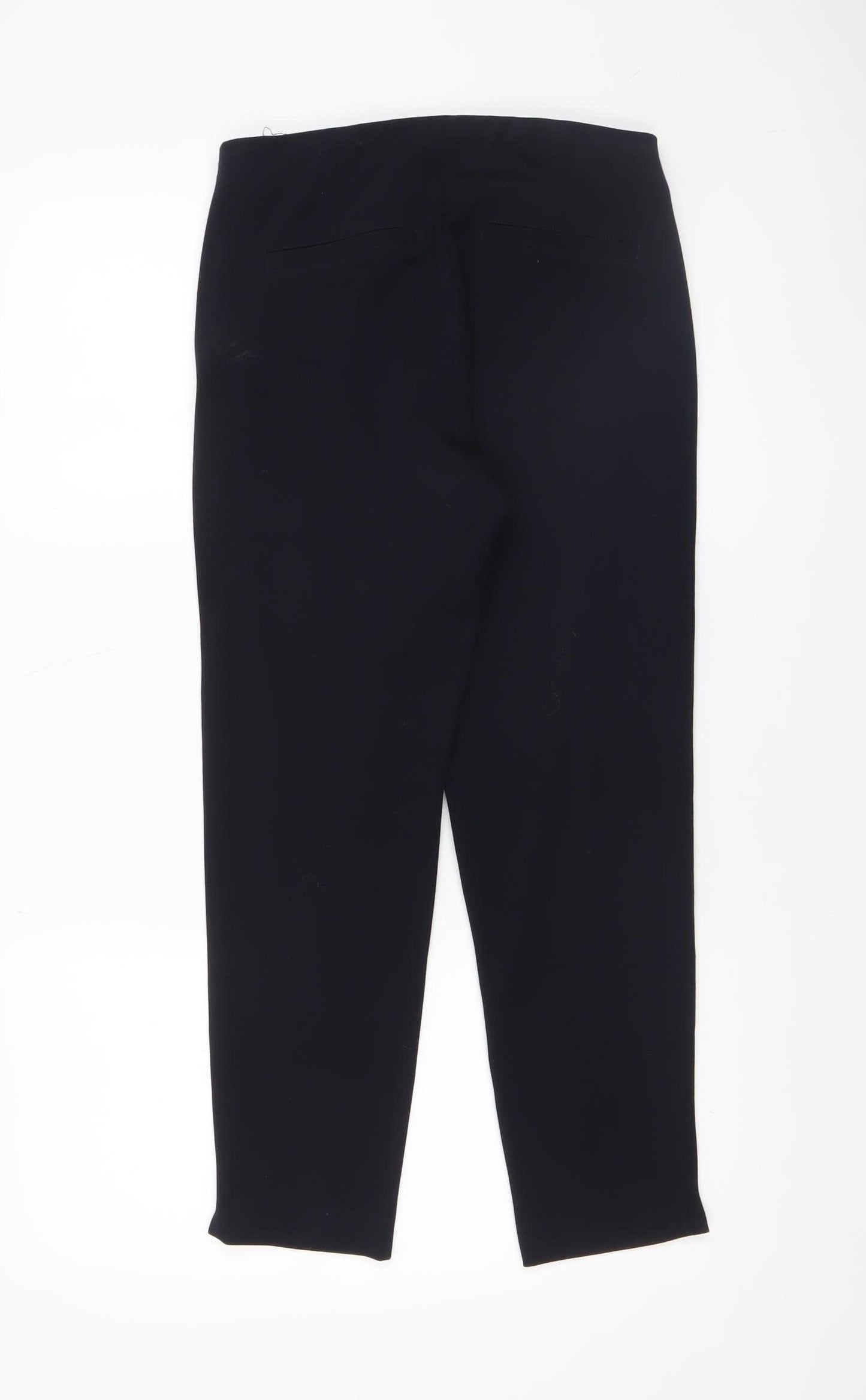 Gallery Women’s Black Ankle Trousers Size 10 Slim Fit Zip Detail
