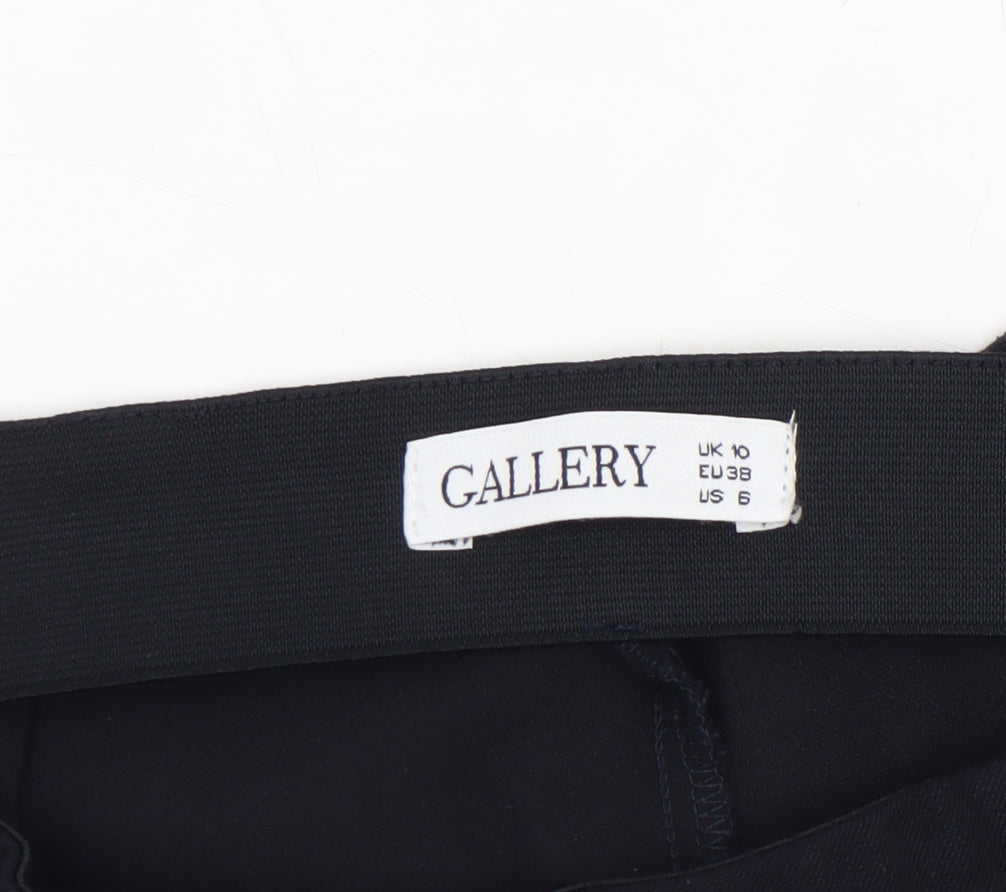 Gallery Women’s Black Ankle Trousers Size 10 Slim Fit Zip Detail