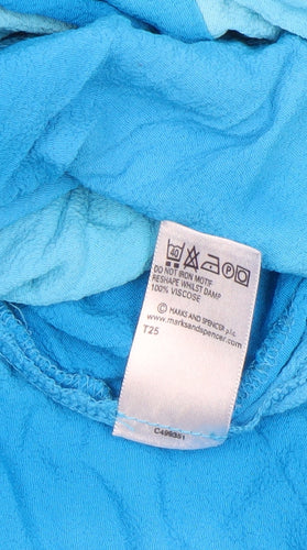 Marks and Spencer Women's Blue Embroidered Viscose Tunic Blouse UK 22