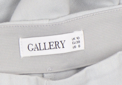 Gallery Women’s Grey Slim Fit Stretch Zip Trousers Size 10