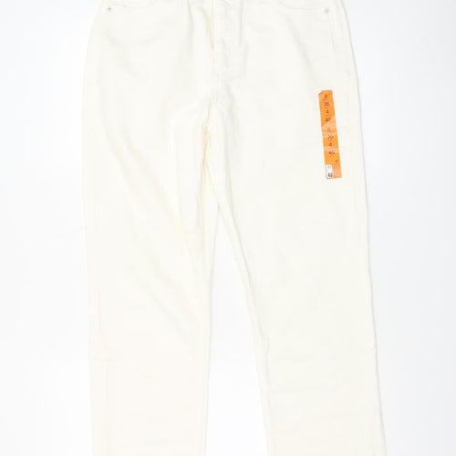 Primark Women White Slim Straight Denim Jeans Size 8
