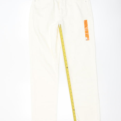 Primark Women White Slim Straight Denim Jeans Size 8