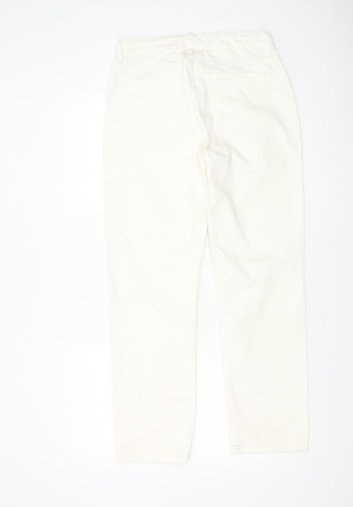 Primark Women White Slim Straight Denim Jeans Size 8