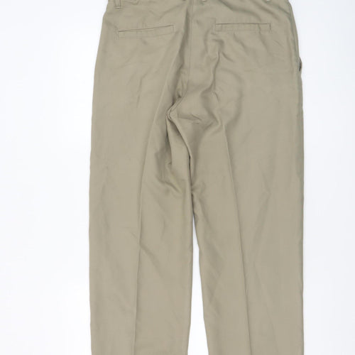 Slazenger Men's Beige Chino Trousers UK 32W 29S Pleated Classic Fit